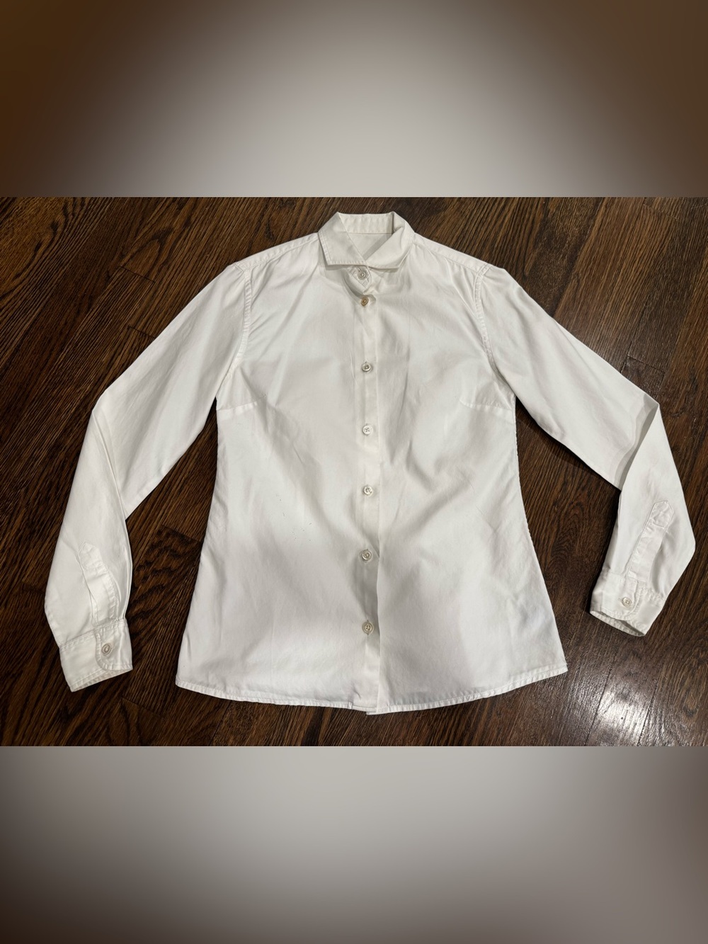 BOTTEGA VENETA Womens White Stretch Cotton Button Up Front Blouse IT 36